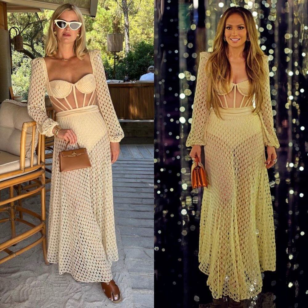 Patbo Monstera Maxi Dress Crochet Bustier Beach Corset Long Sand Cream Size XS 0